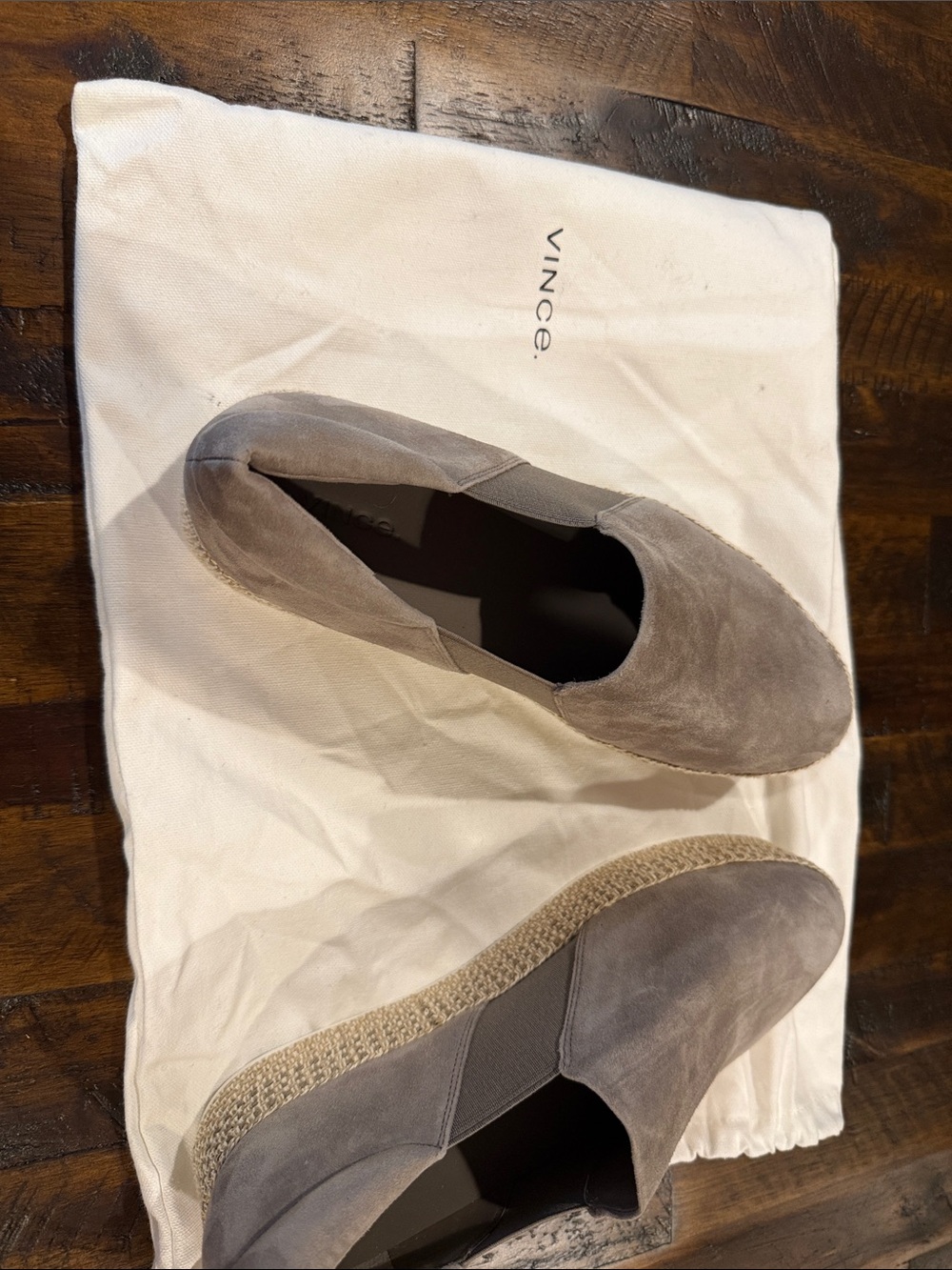 Vince Grey Suede Espadrille Slip-On